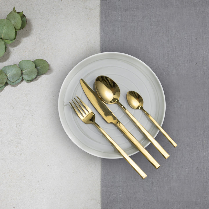 Bestekset voor 6 personen Como Gold 24-delige geschenkdoos AMBITION