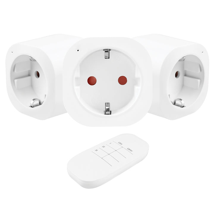 GreenBlue-stopcontacten met afstandsbediening, 3 stuks, programmeerbaar, bereik tot 30 m, 220-240 V AC, 50/60 Hz, 16 A, 433 MHz, GB313 F