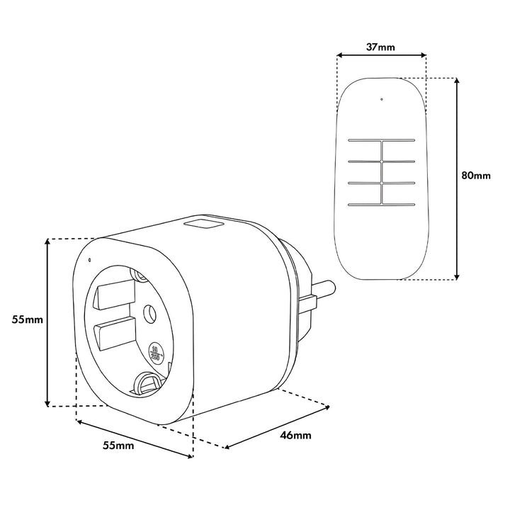 GreenBlue-stopcontacten met afstandsbediening, 3 stuks, programmeerbaar, bereik tot 30 m, 220-240 V AC, 50/60 Hz, 16 A, 433 MHz, GB313 F