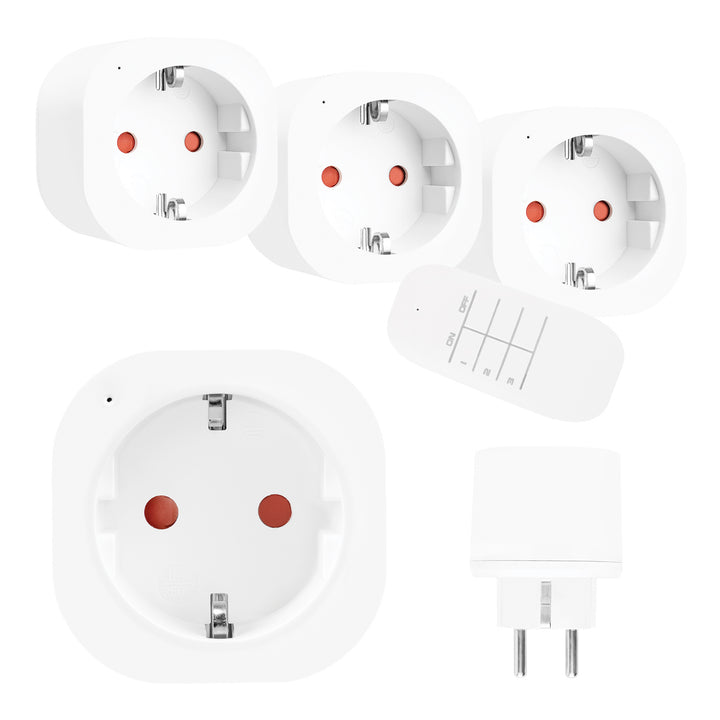 GreenBlue-stopcontacten met afstandsbediening, 3 stuks, programmeerbaar, bereik tot 30 m, 220-240 V AC, 50/60 Hz, 16 A, 433 MHz, GB313 F