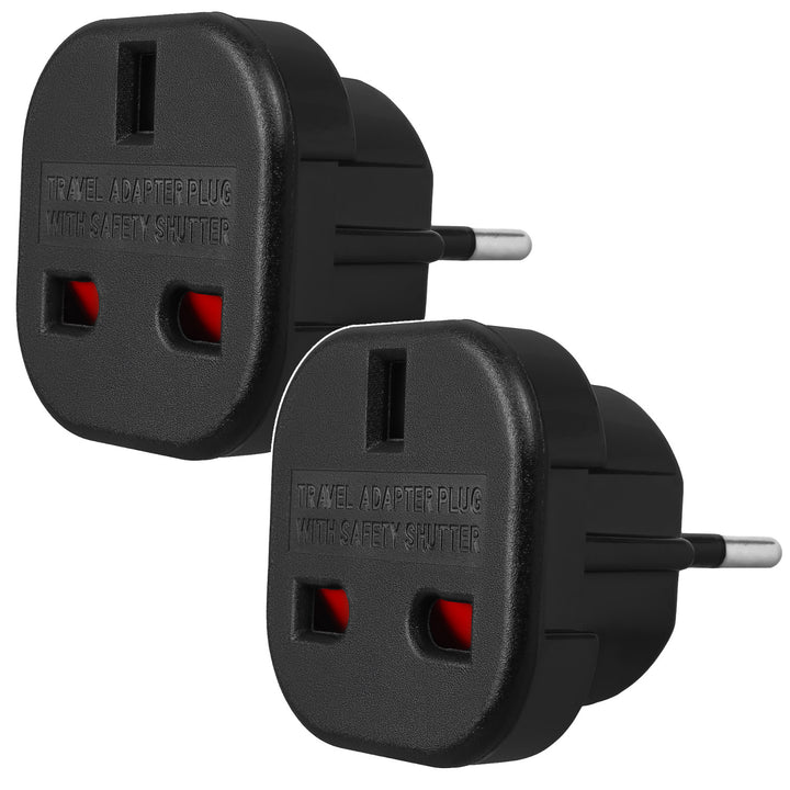 Maclean UK-stopcontact naar EU-stekkeradapter, zwart, MCE72, 2 stuks