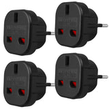 Maclean UK-stopcontact naar EU-stekkeradapter, zwart, MCE72, 4 stuks