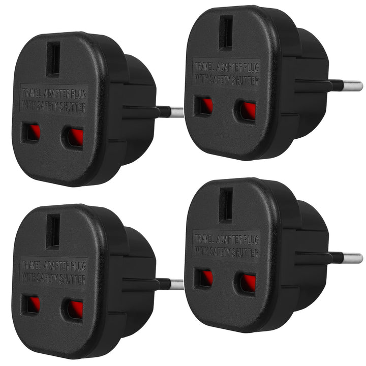 Maclean UK-stopcontact naar EU-stekkeradapter, zwart, MCE72, 4 stuks