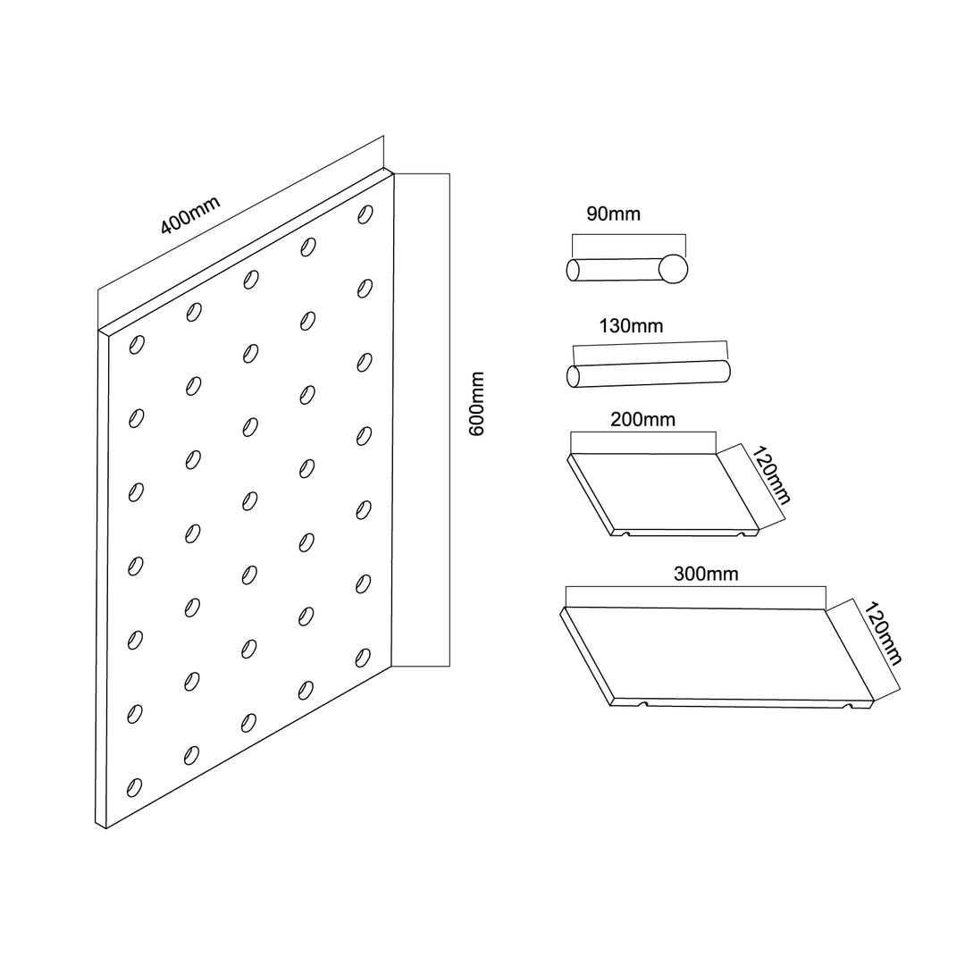 Maclean houten whiteboard organiser, lichte houtkleur, 40x60cm, max. 20kg, MC-130 WD, 2 stuks