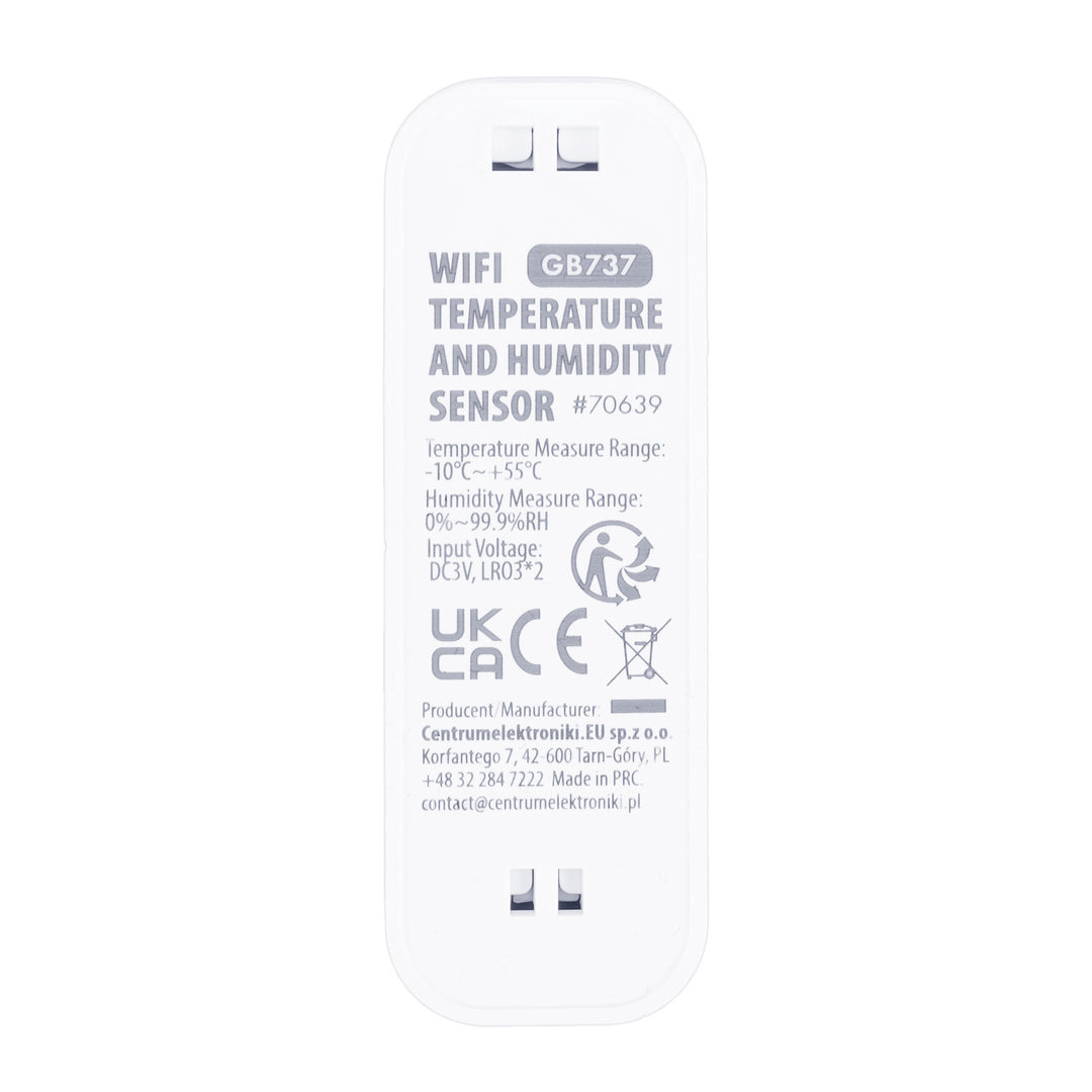 GreenBlue wifi-temperatuur- en vochtigheidssensor, Android/iOS/Alexa/Google Home, 3,0 V DC, LR03x2, GB737