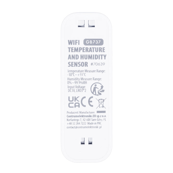 GreenBlue wifi-temperatuur- en vochtigheidssensor, Android/iOS/Alexa/Google Home, 3,0 V DC, LR03x2, GB737