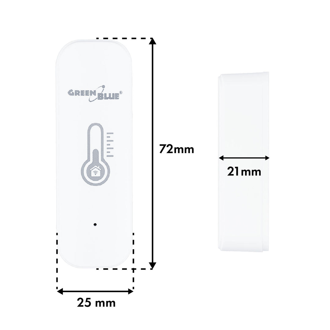 GreenBlue wifi-temperatuur- en vochtigheidssensor, Android/iOS/Alexa/Google Home, 3,0 V DC, LR03x2, GB737