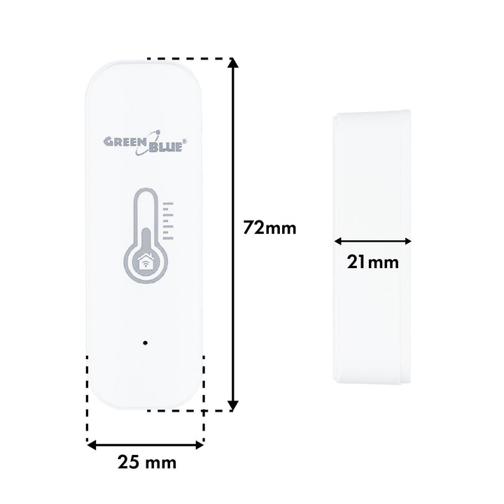 GreenBlue wifi-temperatuur- en vochtigheidssensor, Android/iOS/Alexa/Google Home, 3,0 V DC, LR03x2, GB737