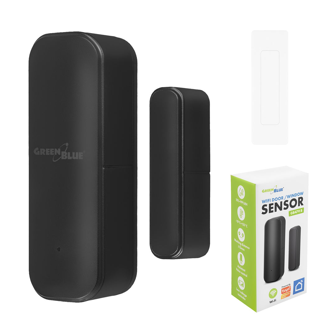 Draadloze reedschakelaar / WiFi-openingssensor van GreenBlue, Android/iOS, voor deuren / ramen, 3,0 V DC, LR03x2, GB479 B