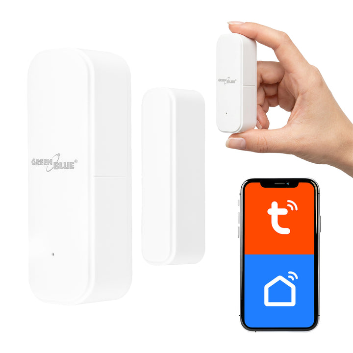 Draadloze reedschakelaar / WiFi-openingssensor van GreenBlue, Android/iOS, voor deuren / ramen, 3,0 V DC, LR03x2, GB479 W
