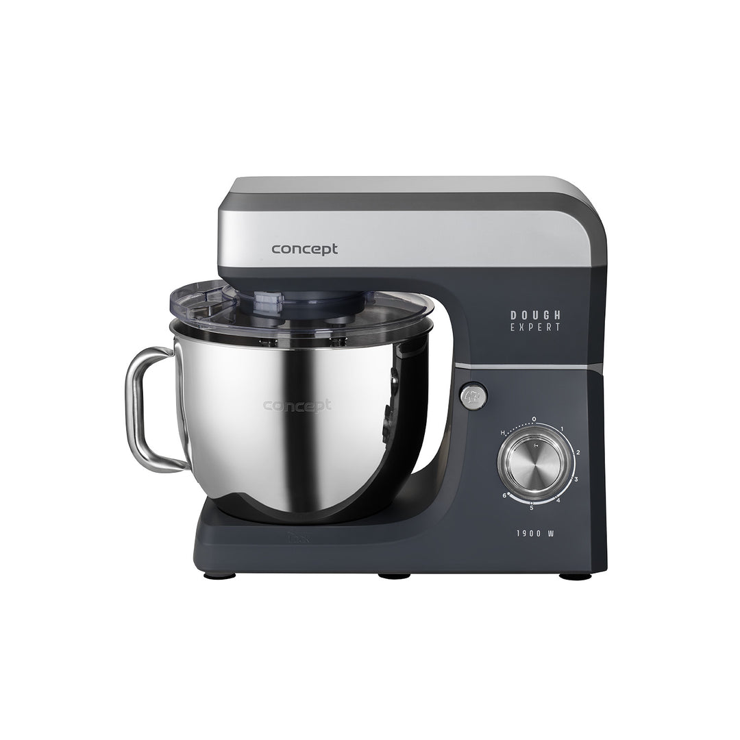 Concept Dough Expert keukenrobot met planeetarm, vermogen 1900 W, dubbele deeghaak, verwarmingsfunctie voor de kom, 6 verschillende snelheden, RM6010