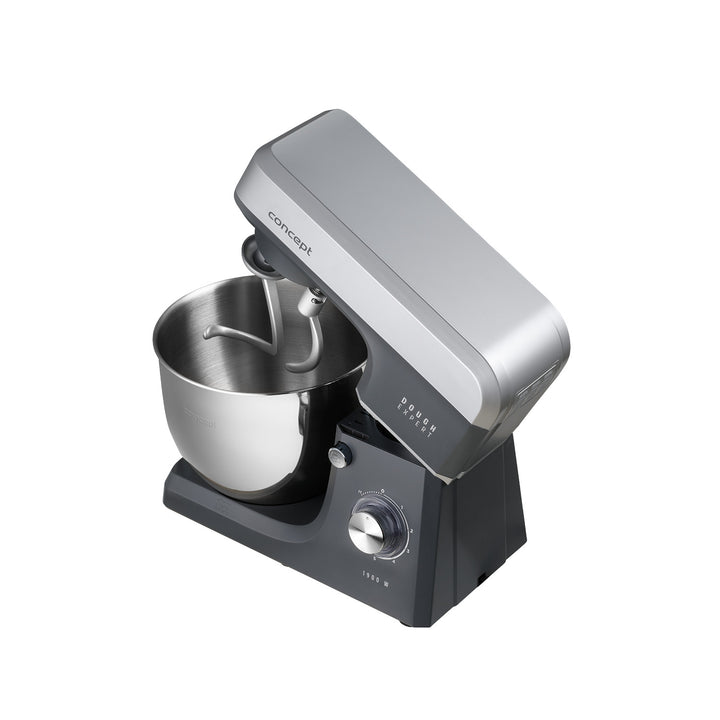 Concept Dough Expert keukenrobot met planeetarm, vermogen 1900 W, dubbele deeghaak, verwarmingsfunctie voor de kom, 6 verschillende snelheden, RM6010