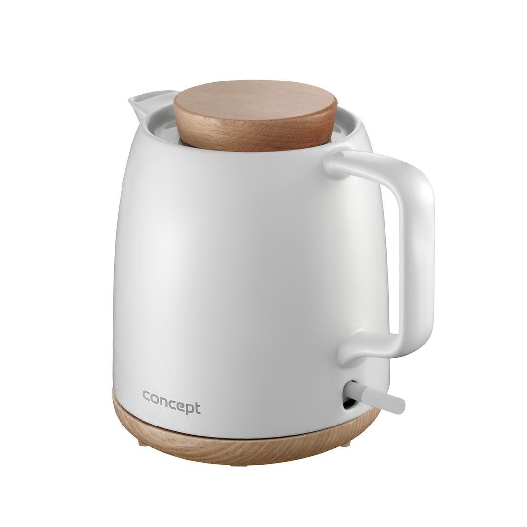 Concept keramische waterkoker, inhoud 1 liter, 1200 W, kleur wit, Strix-aansluiting, antikalkfilter, draaibare voet, RK0085
