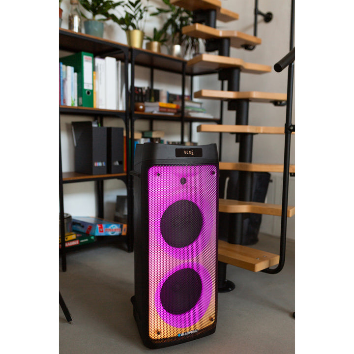Blaupunkt Party Box-luidspreker, ledverlichting, Bluetooth, USB en AUX, FM-radio, karaokefunctie, afstandsbediening, PB08DB