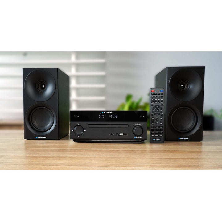 Blaupunkt microtoren, vermogen 150 W, FM-radio, AUX-aansluiting en USB-aansluiting, Bluetooth, HDMI-ingang, wekker, LED-display, kleur zwart, MS30.02BT