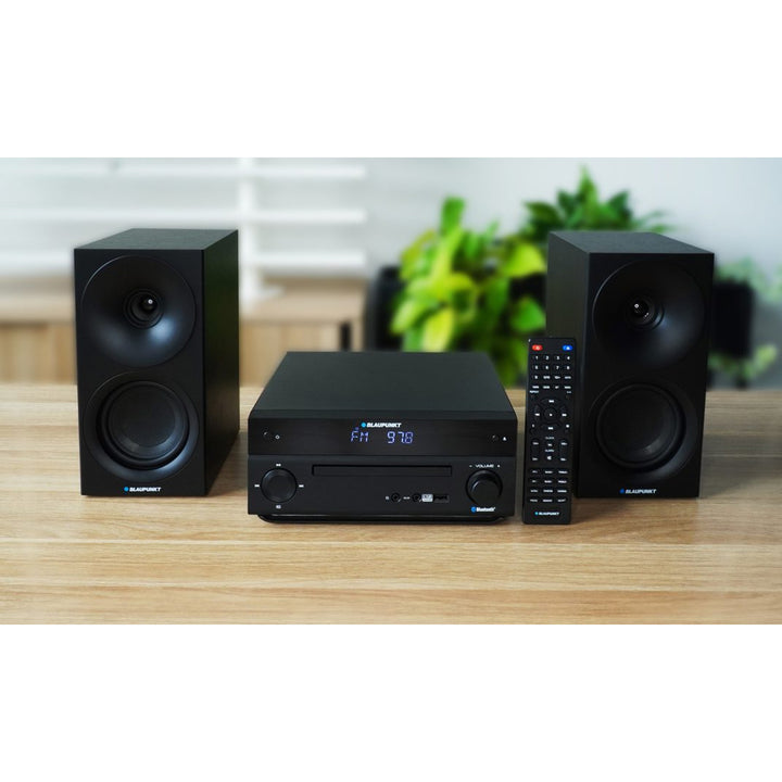 Blaupunkt microtoren, vermogen 150 W, FM-radio, AUX-aansluiting en USB-aansluiting, Bluetooth, HDMI-ingang, wekker, LED-display, kleur zwart, MS30.02BT