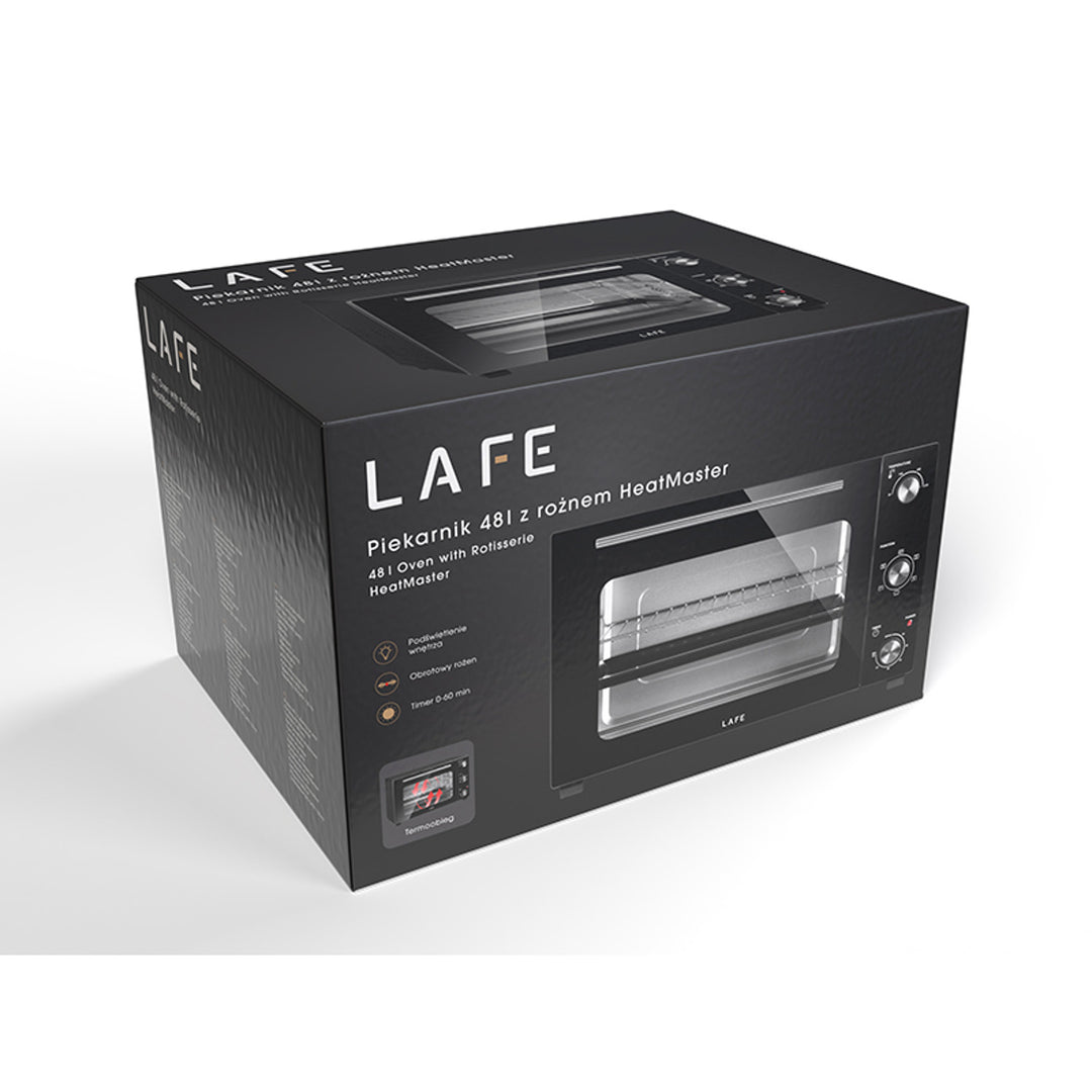 Lafe elektrische oven, inhoud 48 l, vermogen 1800 W, hetelucht, HeatMaster