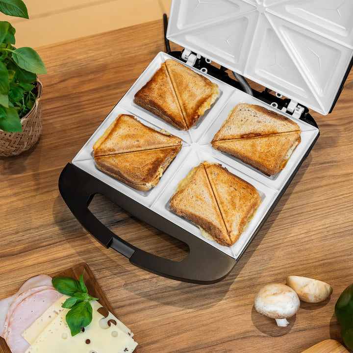 Teesa sandwichmaker, keramische elementen, voor 4 sandwiches, maximaal vermogen 1500 W, TSA3229B