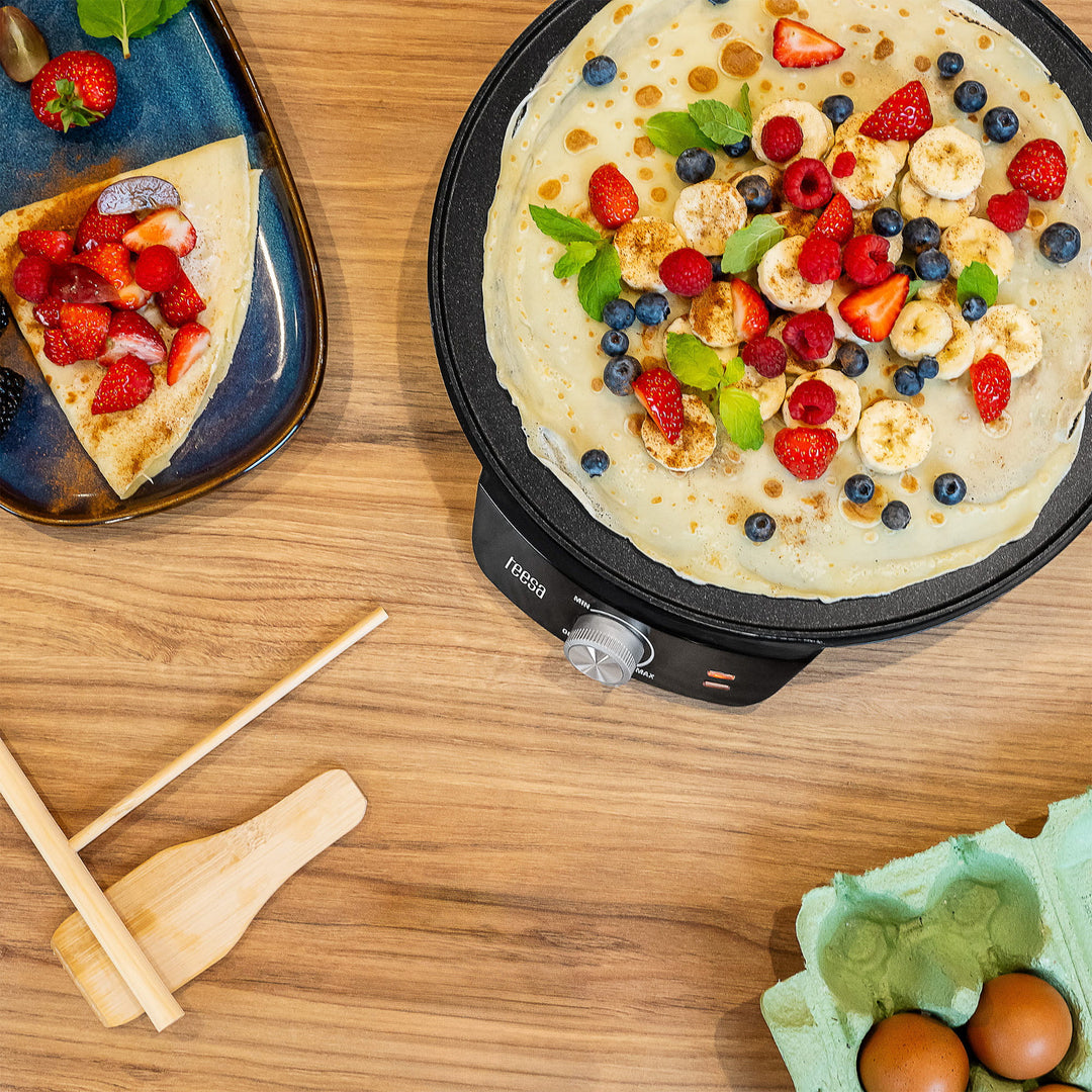 Teesa pannenkoekenmaker, elektrische pannenkoekenpan, diameter van de plaat 30 cm, vermogen 1200 W, TSA3235