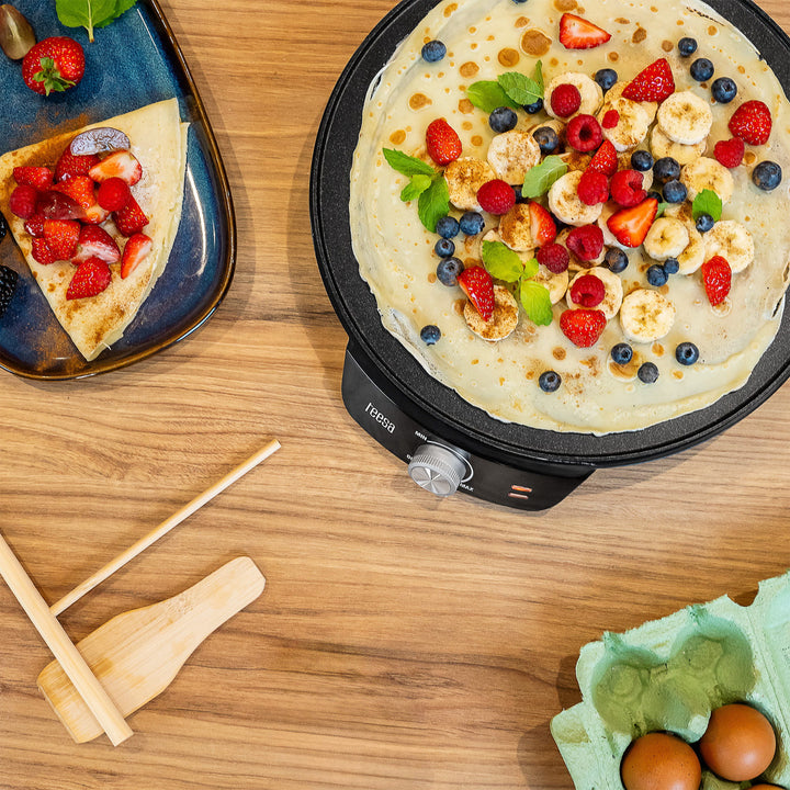 Teesa pannenkoekenmaker, elektrische pannenkoekenpan, diameter van de plaat 30 cm, vermogen 1200 W, TSA3235
