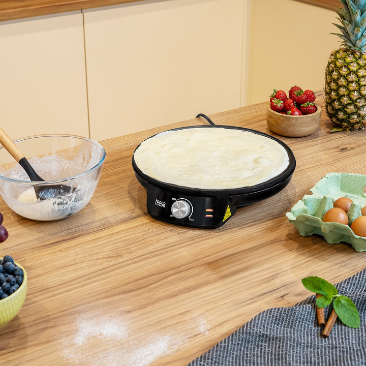 Teesa pannenkoekenmaker, elektrische pannenkoekenpan, diameter van de plaat 30 cm, vermogen 1200 W, TSA3235