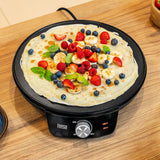 Teesa pannenkoekenmaker, elektrische pannenkoekenpan, diameter van de plaat 30 cm, vermogen 1200 W, TSA3235