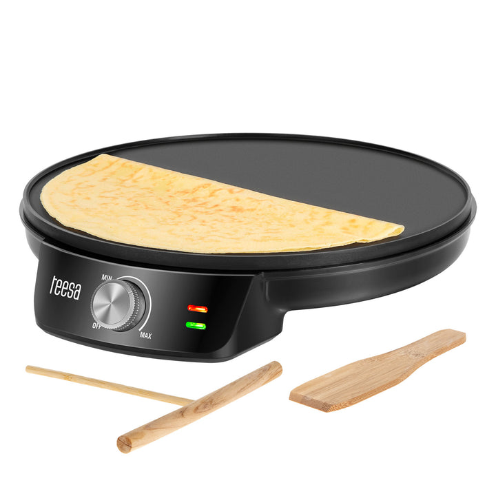 Teesa pannenkoekenmaker, elektrische pannenkoekenpan, diameter van de plaat 30 cm, vermogen 1200 W, TSA3235