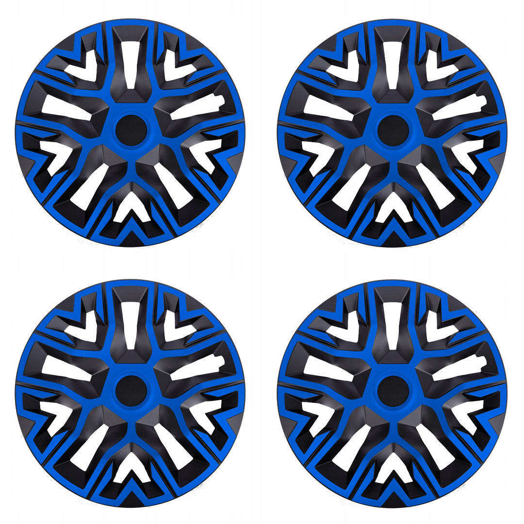 Universele wieldoppen 15'' NRM The Best Bicolor blauw-zwart 4 stuks