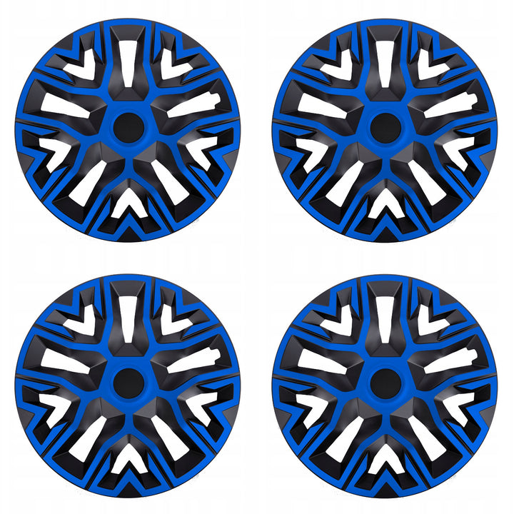Universele wieldoppen 15'' NRM The Best Bicolor blauw-zwart 4 stuks