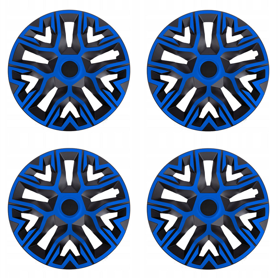 Universele wieldoppen 15'' NRM The Best Bicolor blauw-zwart 4 stuks
