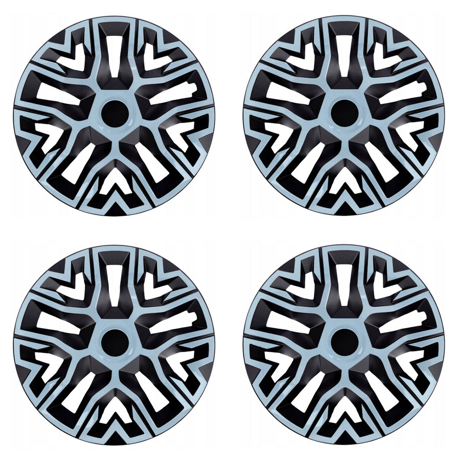 Universele wieldoppen 15'' NRM The Best Bicolor azuurblauw/zwart 4 stuks