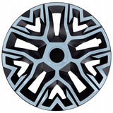Universele wieldoppen 15'' NRM The Best Bicolor azuurblauw/zwart 4 stuks