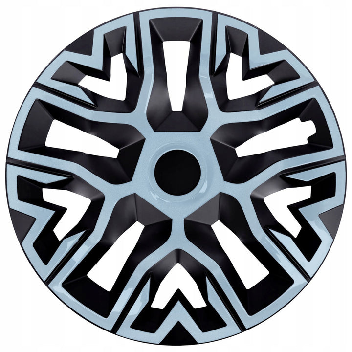 Universele wieldoppen 15'' NRM The Best Bicolor azuurblauw/zwart 4 stuks