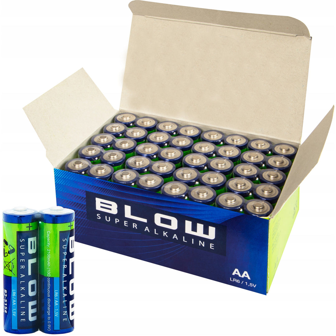 Alkaline AA-batterijen Blow, LR6, spanning 1,5 V, set van 40 stuks