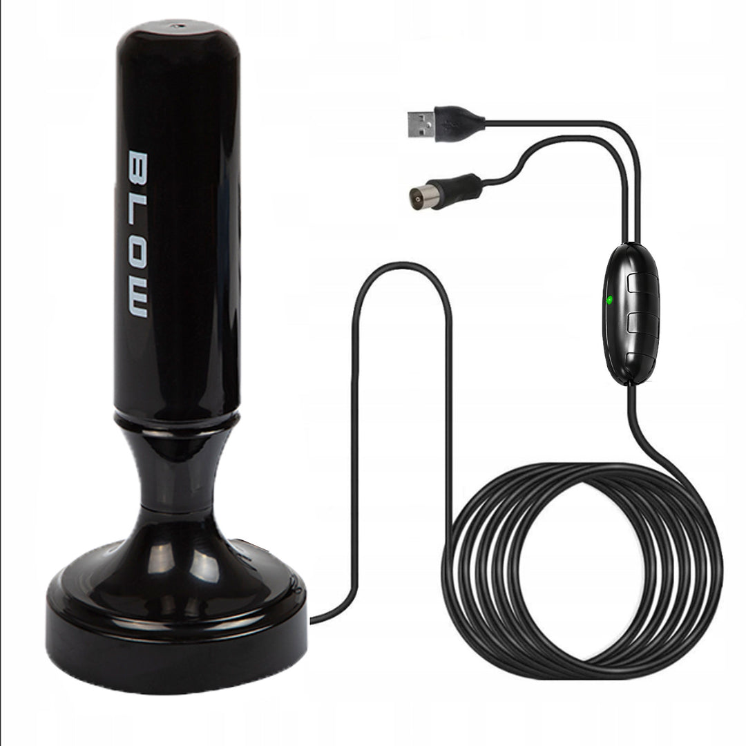 DVB-T Blow-antenne, actief intern, versterking 28dB, ingebouwd LTE-filter, ontvangst in het bereik 168-790 MHz, 21-040#
