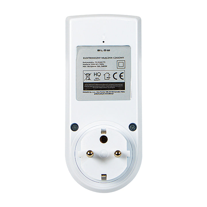Digitale timerprogrammeerder Blow, LCD-display, nauwkeurigheid +/- 1 minuut per maand, 16 verschillende combinaties, 72-016#