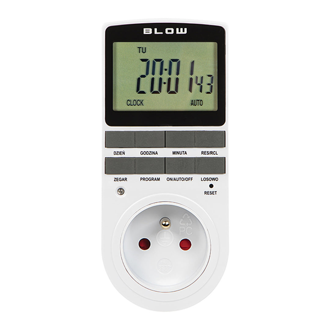 Digitale timerprogrammeerder Blow, LCD-display, nauwkeurigheid +/- 1 minuut per maand, 16 verschillende combinaties, 72-016#