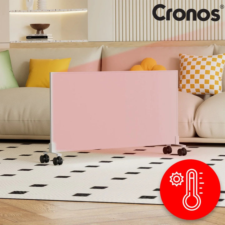 Cronos infraroodverwarming, 800 W, ideaal voor mensen met allergieën, mat oppervlak, ultradun, ingebouwde thermostaat en bediening via telefoon of afstandsbediening, Carbon P800 TWP