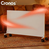 Cronos infraroodverwarming, 800 W, ideaal voor mensen met allergieën, mat oppervlak, ultradun, ingebouwde thermostaat en bediening via telefoon of afstandsbediening, Carbon P800 TWP