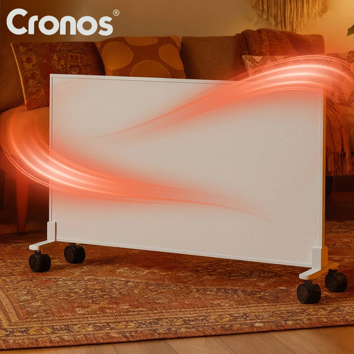 Cronos infraroodverwarming, 800 W, ideaal voor mensen met allergieën, mat oppervlak, ultradun, ingebouwde thermostaat en bediening via telefoon of afstandsbediening, Carbon P800 TWP