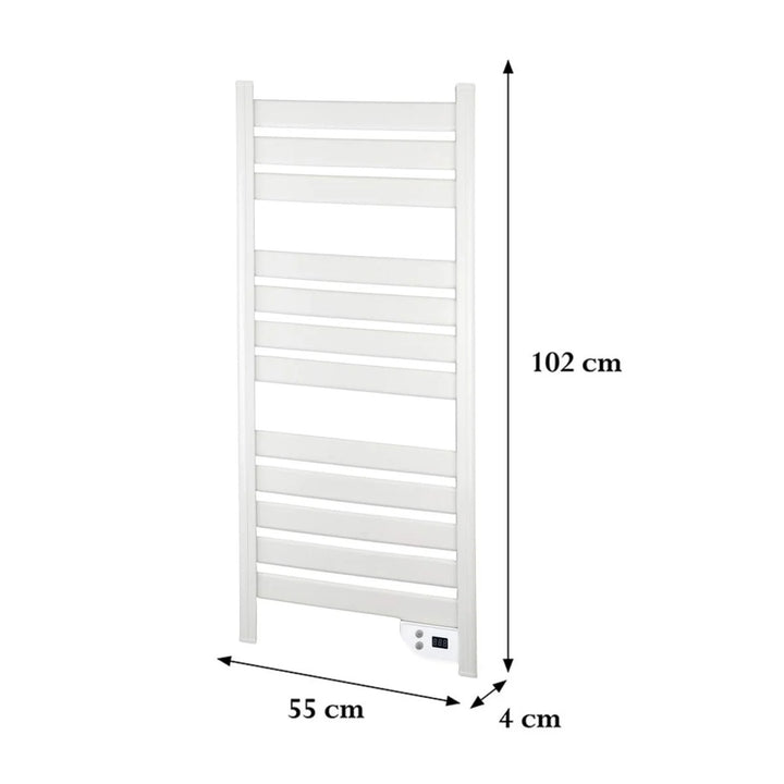 Cronos elektrische badkamerradiator, vermogen 500 W, verwarmt een ruimte tot 6 m², LCD-display, AUTO-functie, TIMER en functie voor het detecteren van open ramen, TW-500