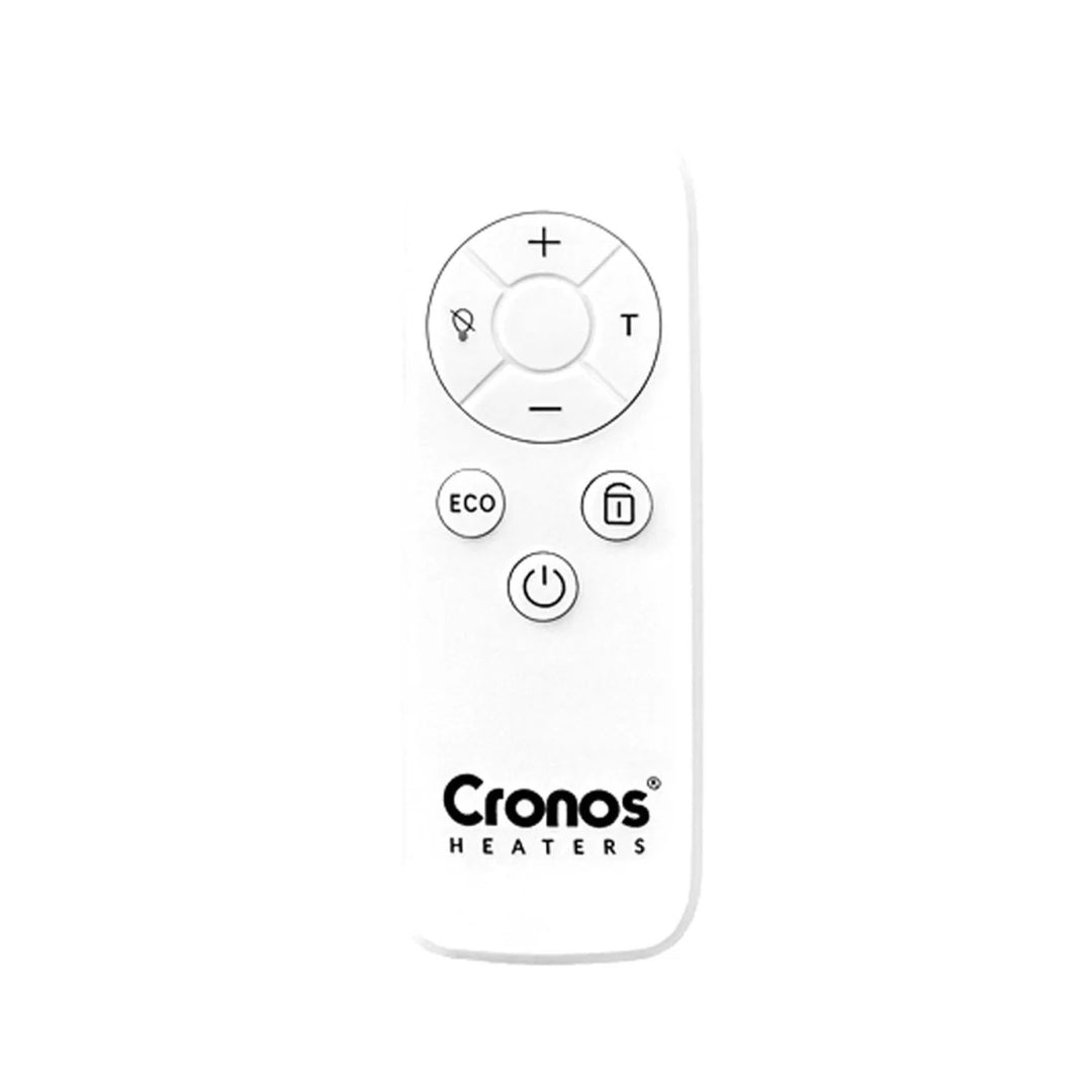 Cronos elektrische radiator, kleur wit, vermogen 450 W, verwarming van ruimtes tot 14 m², ingebouwde thermostaat, bediening met afstandsbediening, functie voor het detecteren van open ramen, voetjes meegeleverd, WFH-450TW