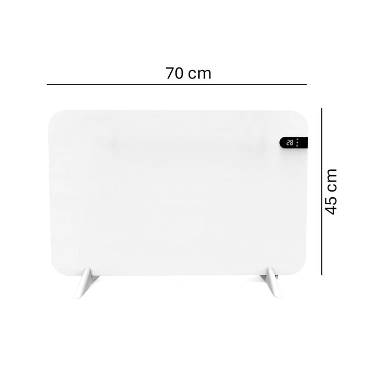 Cronos elektrische radiator, kleur wit, vermogen 450 W, verwarming van ruimtes tot 14 m², ingebouwde thermostaat, bediening met afstandsbediening, functie voor het detecteren van open ramen, voetjes meegeleverd, WFH-450TW