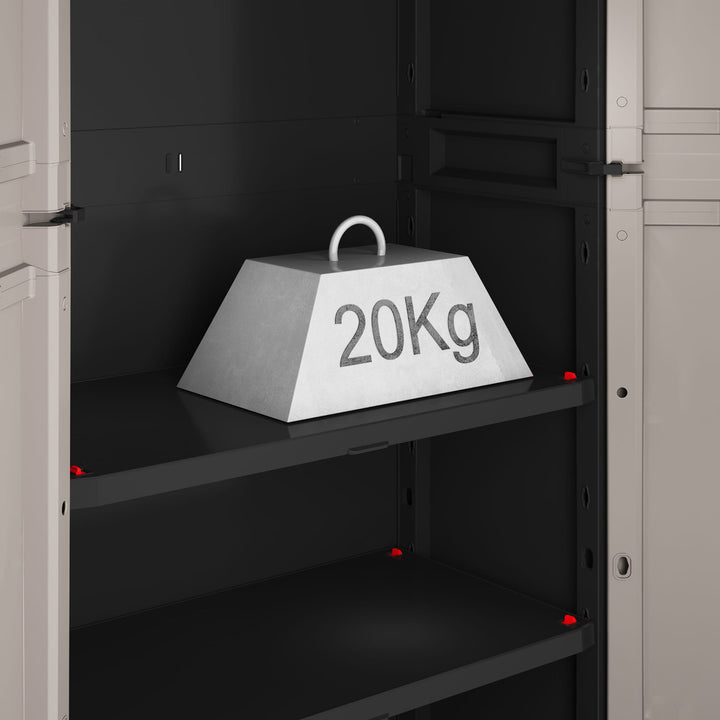 Lage kast Keter, verstelbare planken, versterkte constructie, kleur: grijs/zwart, Pro