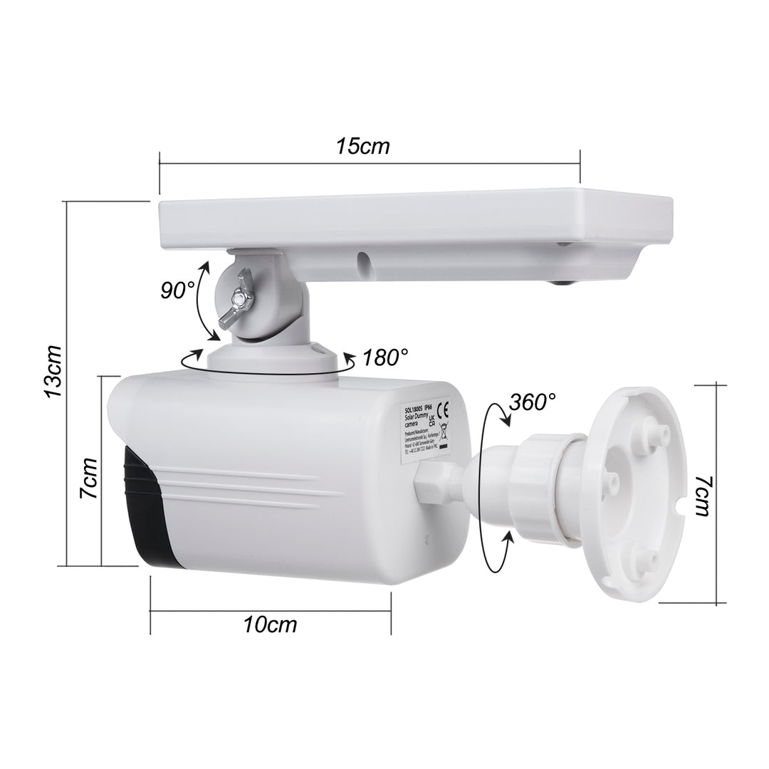 Solar camera-imitatie, knipperende LED, bewegingssensor, LED-verlichting, gratis sticker, SOL1800S, 4 stuks