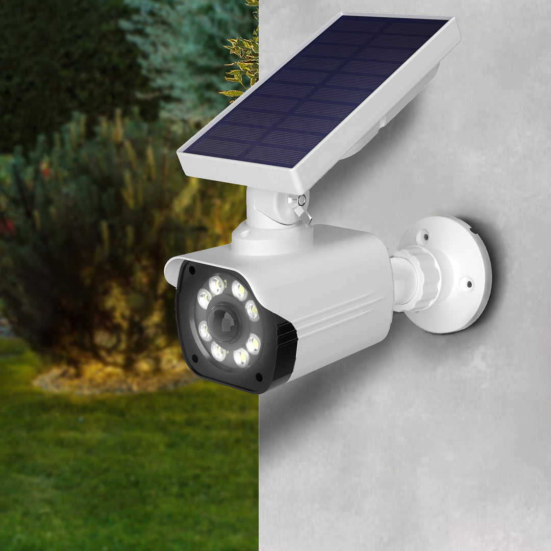 Solar camera-imitatie, knipperende LED, bewegingssensor, LED-verlichting, gratis sticker, SOL1800S, 4 stuks