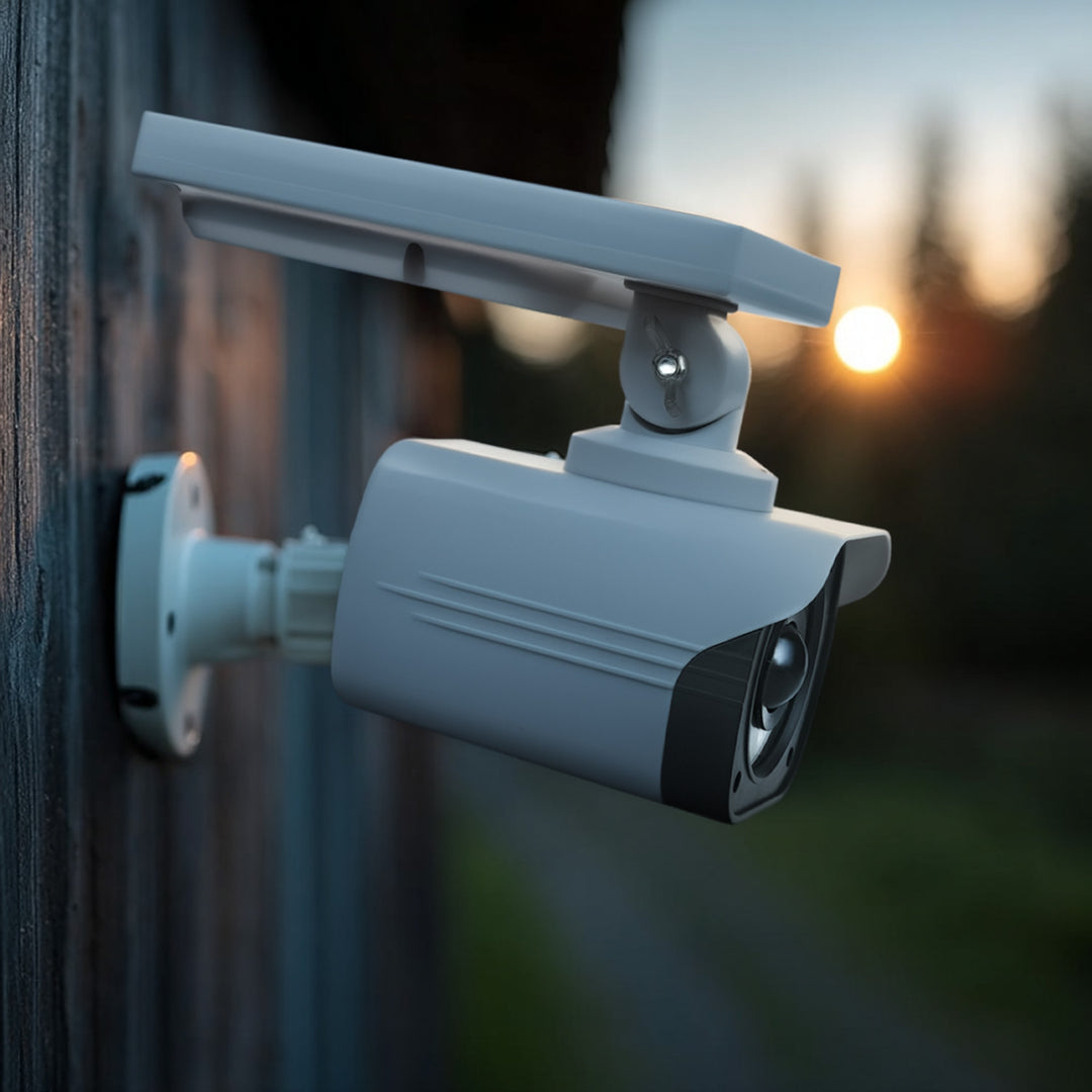Solar camera-imitatie, knipperende LED, bewegingssensor, LED-verlichting, gratis sticker, SOL1800S, 4 stuks