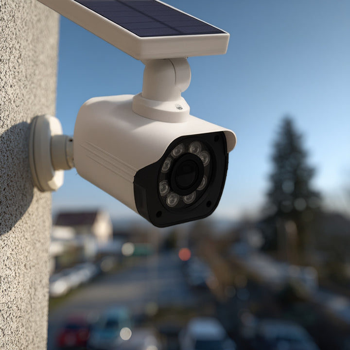 Solar camera-imitatie, knipperende LED, bewegingssensor, LED-verlichting, gratis sticker, SOL1800S, 4 stuks