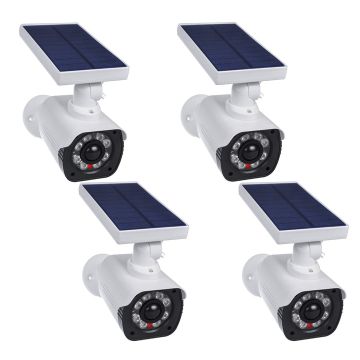 Solar camera-imitatie, knipperende LED, bewegingssensor, LED-verlichting, gratis sticker, SOL1800S, 4 stuks