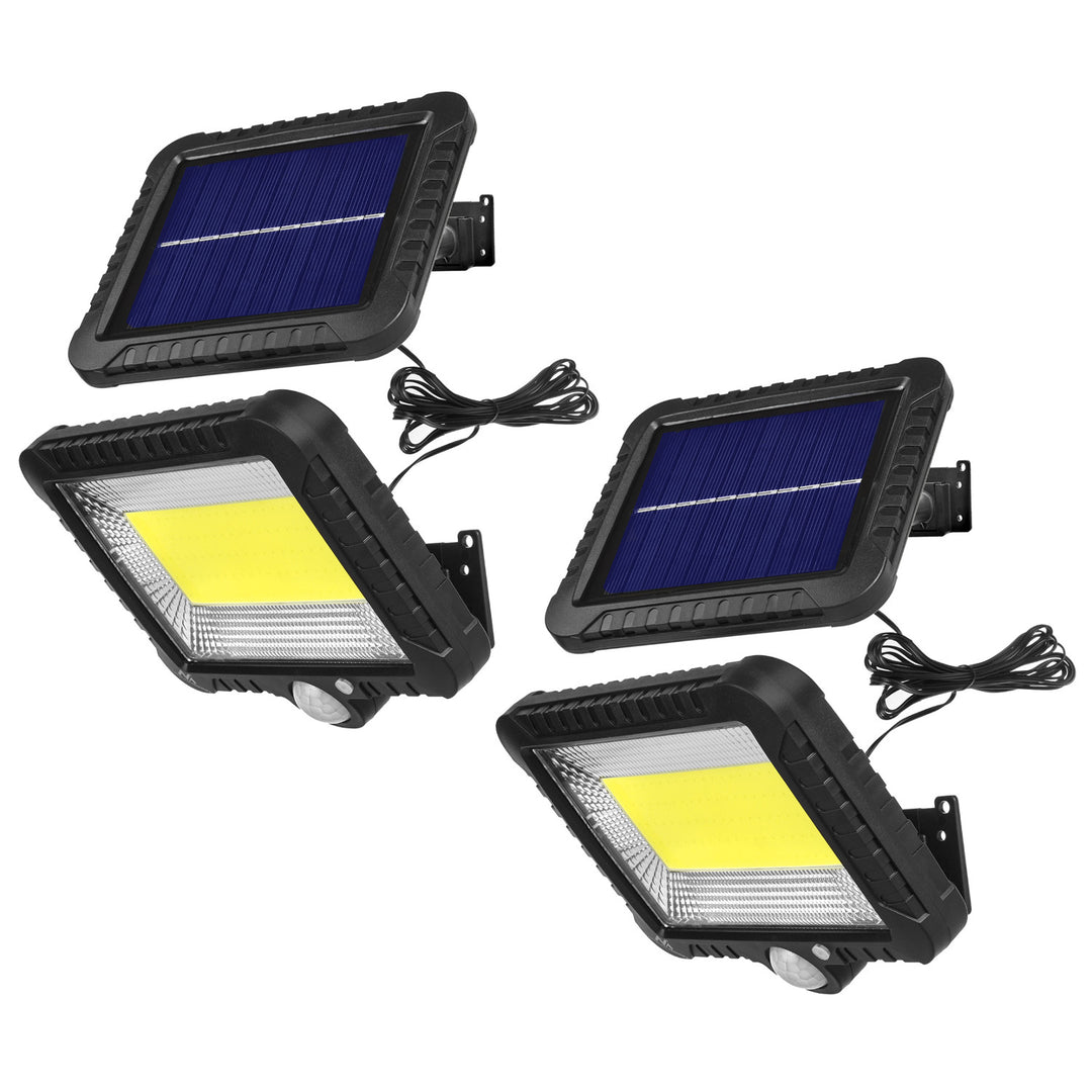 Solar LED-schijnwerper met bewegingssensor Maclean, IP44, 5W, 400lm, 6000K, lithiumbatterij 1300 mAh, 5,5V DC MCE438, 2 stuks